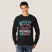 Geslacht onthullen Boots of Bows Momma overeenkome T-shirt (Voorkant volledig)