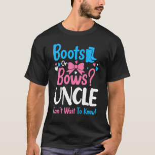 Geslacht onthullen Boots of Bows oom Baby Announce T-shirt