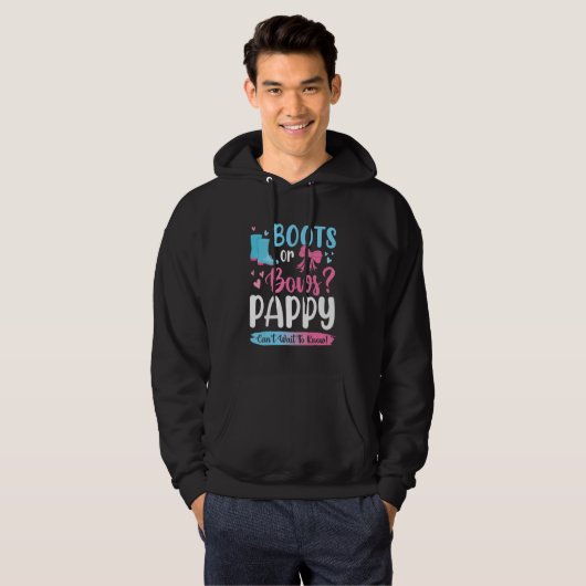 Geslacht onthullen Boots of Bows Pappy Matching Ba Hoodie (Voorkant volledig)