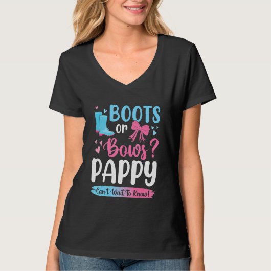 Geslacht onthullen Boots of Bows Pappy Matching Ba T-shirt (Voorkant)