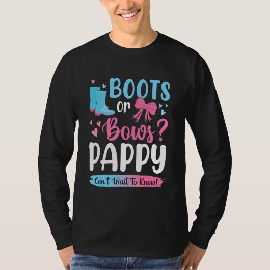 Geslacht onthullen Boots of Bows Pappy Matching Ba T-shirt (Voorkant)