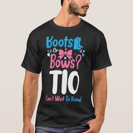 Geslacht onthullen Boots of Bows Tio Baby bekendma T-shirt (Voorkant)