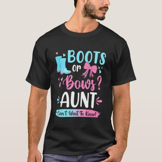 Geslacht onthullen Boots of Bows Tunt overeenkomen T-shirt (Voorkant)