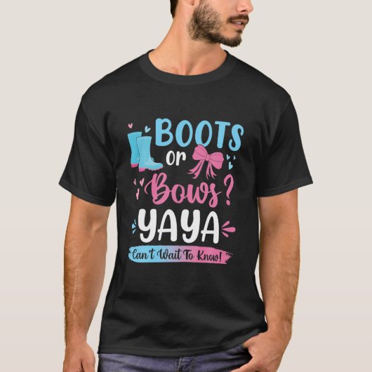 Geslacht onthullen Boots of Bows Yaya Matching Bab T-shirt (Voorkant)