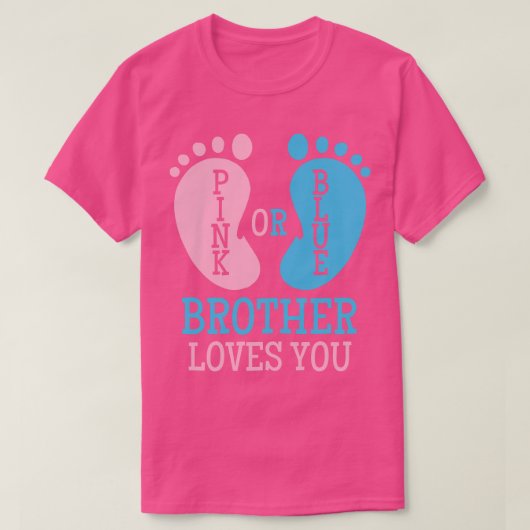 Geslacht onthullen Broeder Roze of Blauw T-shirt (Design voorkant)
