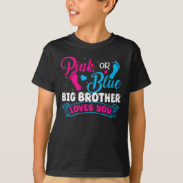 Geslacht onthullen Broer Roze Blauwe Broer houdt v T-shirt