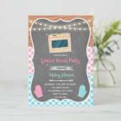 Geslacht onthullen broodje in de uitnodiging van d (Staand voorkant)