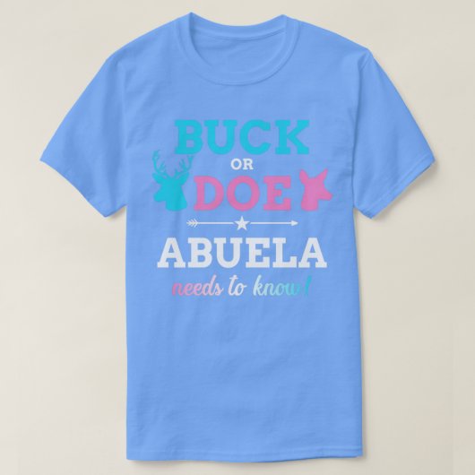 Geslacht onthullen buck of doe abuela matching bab t-shirt (Design voorkant)