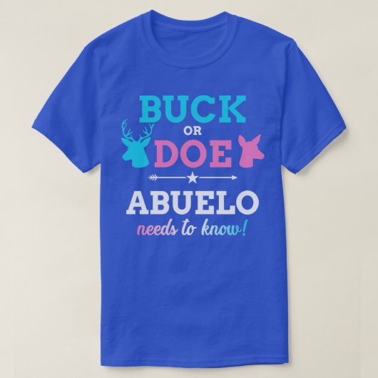 Geslacht onthullen buck of doe abuelo matching bab t-shirt (Design voorkant)