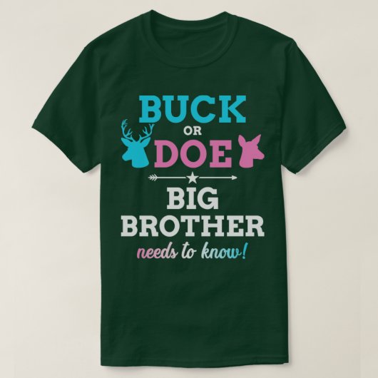 Geslacht onthullen buck of doe broer matching baby t-shirt (Design voorkant)