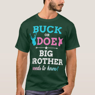 Geslacht onthullen buck of doe broer matching baby t-shirt
