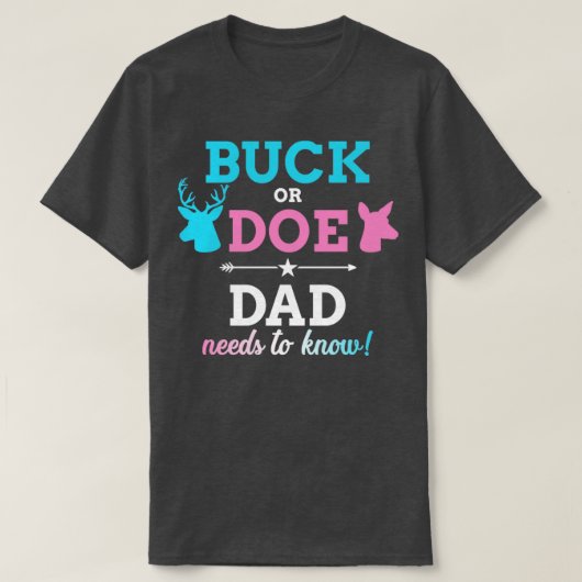 Geslacht onthullen buck of doe dad matching baby t-shirt (Design voorkant)