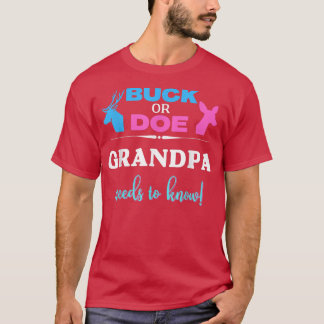Geslacht onthullen buck of doe Grandpa matching Ba T-shirt