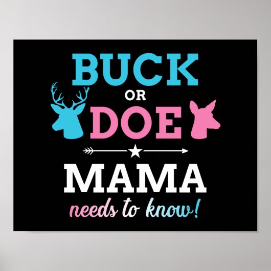 Geslacht onthullen buck of doe mama matching baby poster (Voorkant)