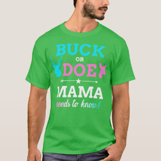 Geslacht onthullen buck of doe mama matching baby t-shirt