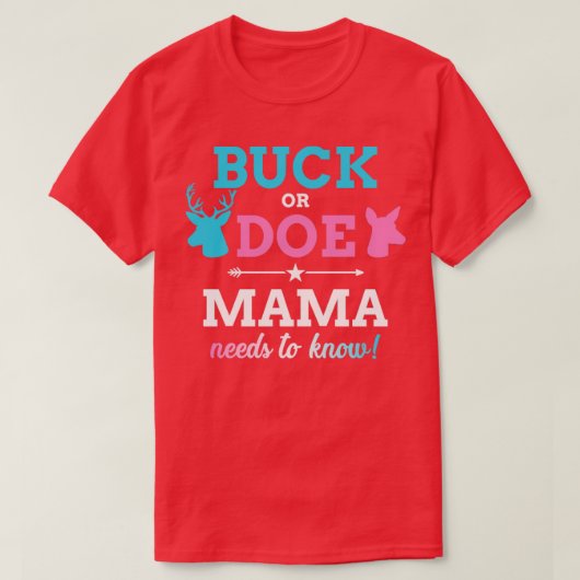 Geslacht onthullen buck of doe mama matching baby  t-shirt (Design voorkant)