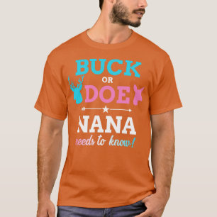 Geslacht onthullen buck of doe nana matching baby t-shirt
