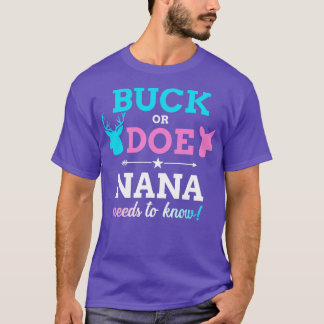 Geslacht onthullen buck of doe nana matching baby t-shirt
