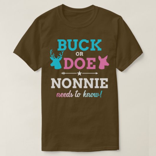 Geslacht onthullen buck of doe nonnie matching bab t-shirt (Design voorkant)