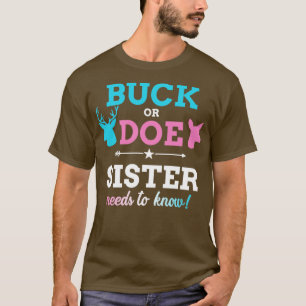 Geslacht onthullen buck of doe zus matching baby p t-shirt