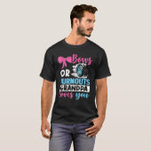 Geslacht onthullen Burnouts of Bows Grandpa houdt  T-shirt (Voorkant volledig)