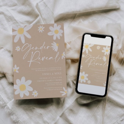 Geslacht onthullen Daisy Beige Kaart