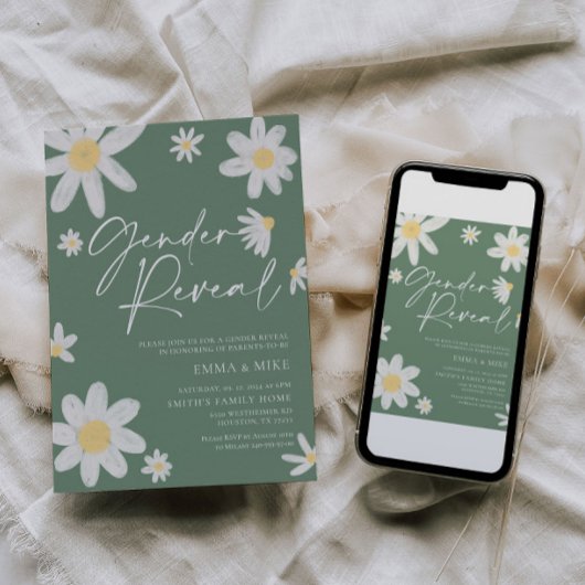 Geslacht onthullen Daisy Sage Green Kaart