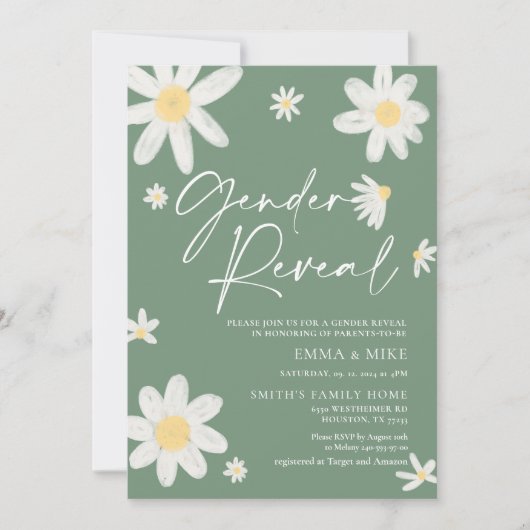 Geslacht onthullen Daisy Sage Green Kaart (Voorkant)