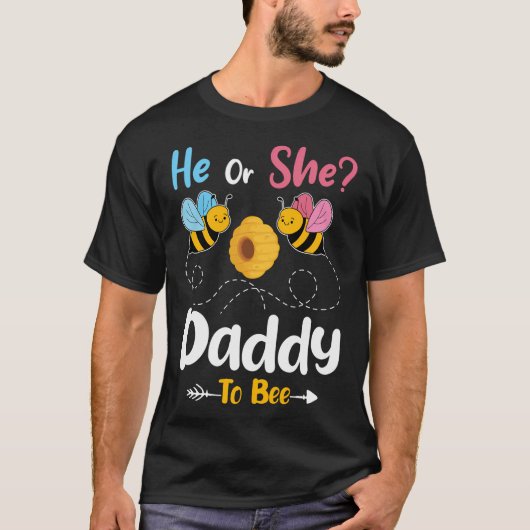 Geslacht onthullen dat hij of zij papa Baby is T-shirt (Voorkant)