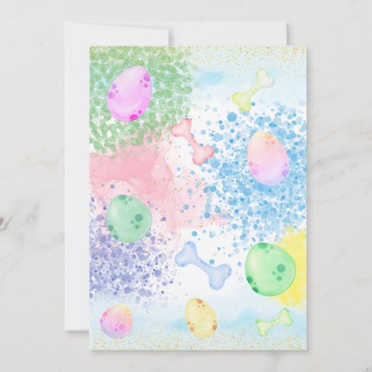 Geslacht onthullen Dino Floral Glitter Kaart (Achterkant)