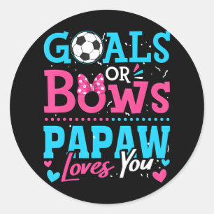 Geslacht onthullen doelen of bogen papaw houdt van ronde sticker