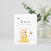 Geslacht onthullen Douche Teddy Bear Briefkaart (Staand voorkant)