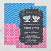 Geslacht onthullen Elephant Little Man of Little M Kaart (Voorkant / Achterkant)