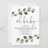 Geslacht onthullen eucalyptus zwart wit eenvoudig kaart (Voorkant)