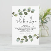 Geslacht onthullen eucalyptus zwart wit eenvoudig kaart (Staand voorkant)