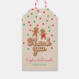 Geslacht onthullen Favor Tag Gingerbread Cadeaulabel
