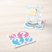 Geslacht onthullen feest baby jongen of meisje roz kartonnen onderzetters (Insitu)
