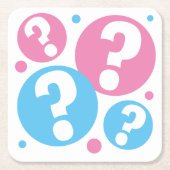 Geslacht onthullen feest baby jongen of meisje roz kartonnen onderzetters (Voorkant)