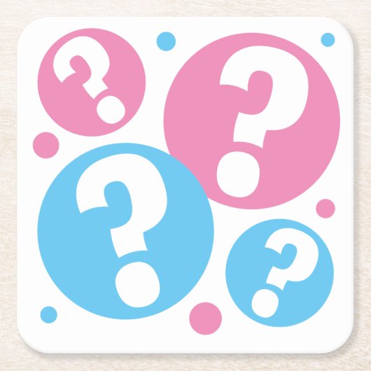 Geslacht onthullen feest baby jongen of meisje roz kartonnen onderzetters (Voorkant)