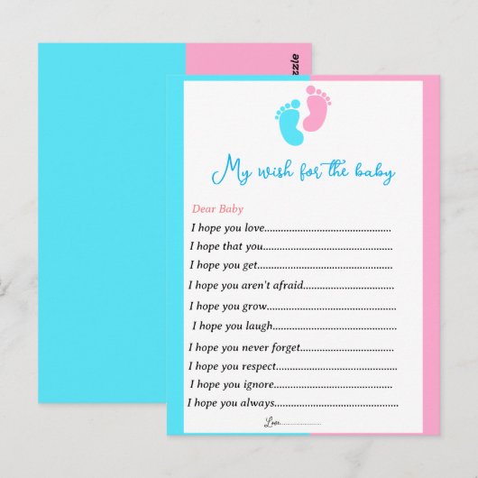 Geslacht onthullen feestelijke wensen voor de baby briefkaart (Voorkant / Achterkant)