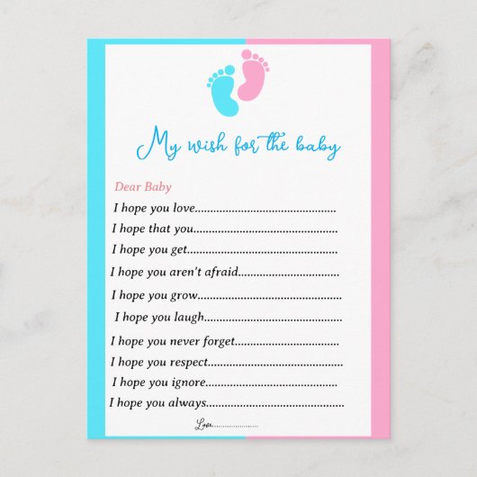 Geslacht onthullen feestelijke wensen voor de baby briefkaart (Voorkant)
