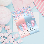 Geslacht onthullen Feet Glitter Pink Blue Baby Kaart