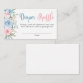 Geslacht onthullen florale diaper Raffle Informatiekaartje (Voorkant / Achterkant)