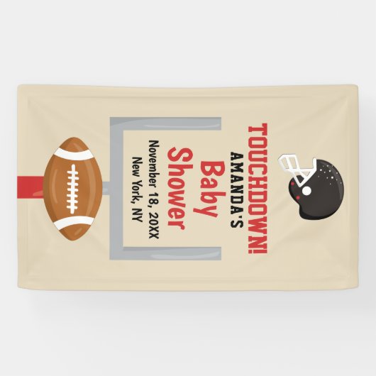 Geslacht onthullen Football Baby Jongensdouche Wel Spandoek (Horizontaal)