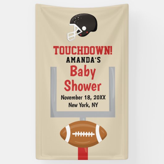 Geslacht onthullen Football Baby Jongensdouche Wel Spandoek (Verticaal)