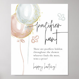 Geslacht onthullen fopspeen Hunt Baby shower spel Poster