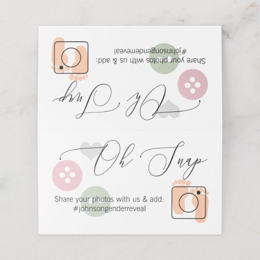 Geslacht Onthullen Foto Delen Gevouwen tafel kaart Plaatskaartje (Buitenkant ongevouwen)