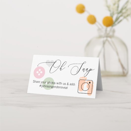 Geslacht Onthullen Foto Delen Gevouwen tafel kaart Plaatskaartje (Achterkant)