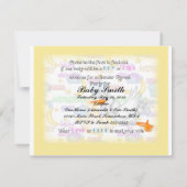 Geslacht onthullen Gele Ooievaar uitnodiging (Achterkant)