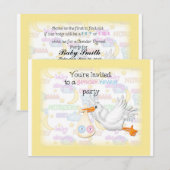 Geslacht onthullen Gele Ooievaar uitnodiging (Voorkant / Achterkant)